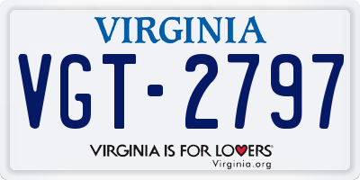 VA license plate VGT2797