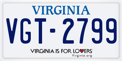 VA license plate VGT2799