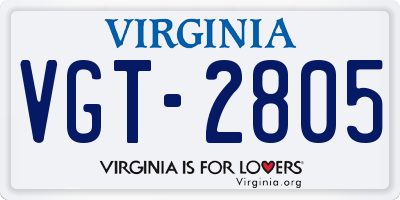 VA license plate VGT2805