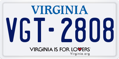 VA license plate VGT2808