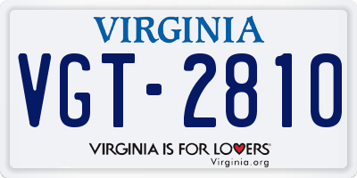 VA license plate VGT2810