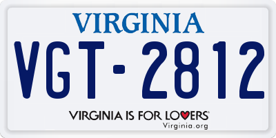 VA license plate VGT2812