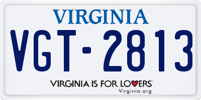 VA license plate VGT2813