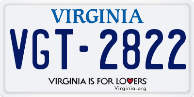 VA license plate VGT2822