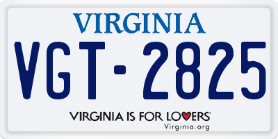 VA license plate VGT2825