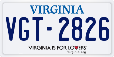 VA license plate VGT2826
