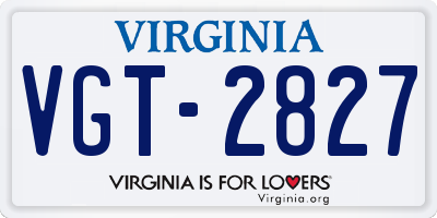 VA license plate VGT2827