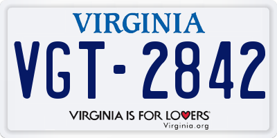VA license plate VGT2842