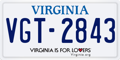 VA license plate VGT2843