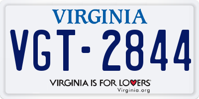 VA license plate VGT2844