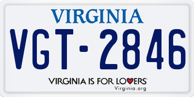 VA license plate VGT2846
