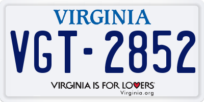 VA license plate VGT2852