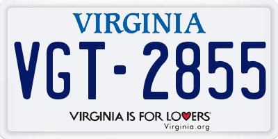 VA license plate VGT2855