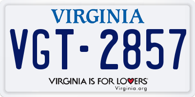 VA license plate VGT2857