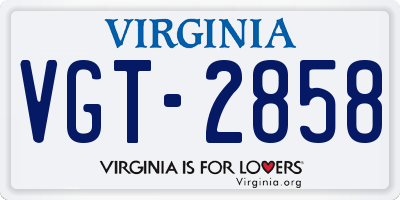 VA license plate VGT2858
