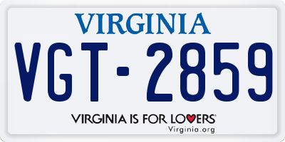 VA license plate VGT2859