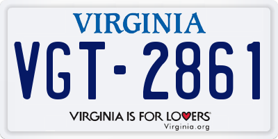 VA license plate VGT2861