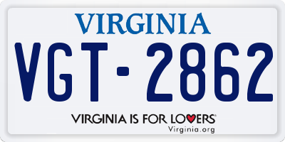 VA license plate VGT2862