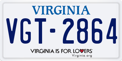 VA license plate VGT2864
