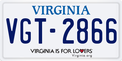 VA license plate VGT2866