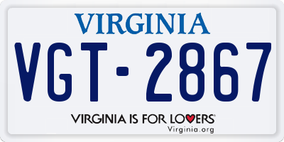 VA license plate VGT2867
