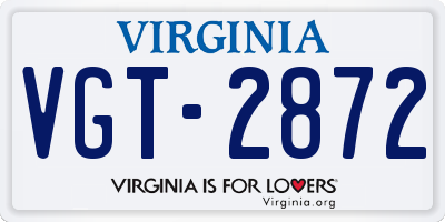 VA license plate VGT2872