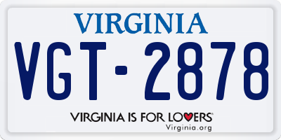 VA license plate VGT2878