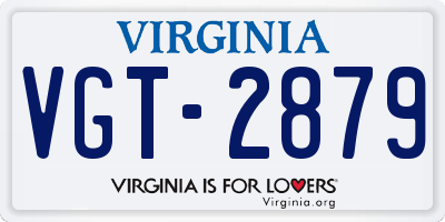 VA license plate VGT2879