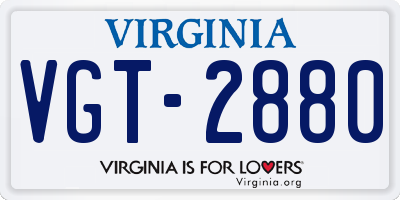 VA license plate VGT2880