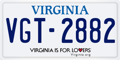 VA license plate VGT2882