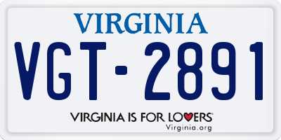 VA license plate VGT2891