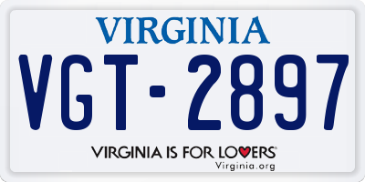 VA license plate VGT2897