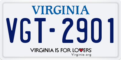 VA license plate VGT2901