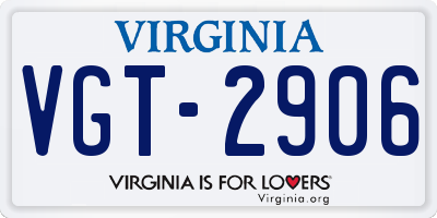 VA license plate VGT2906