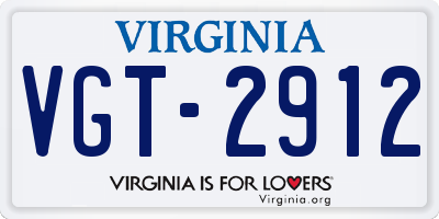 VA license plate VGT2912
