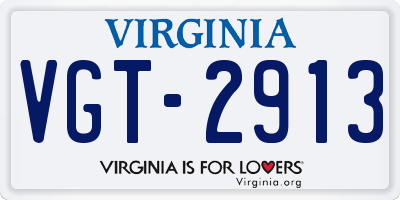 VA license plate VGT2913