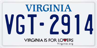 VA license plate VGT2914