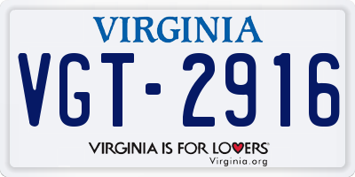 VA license plate VGT2916