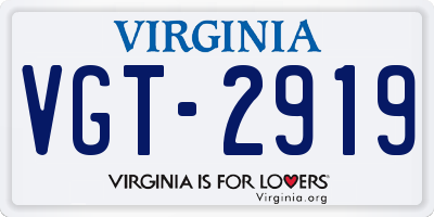 VA license plate VGT2919