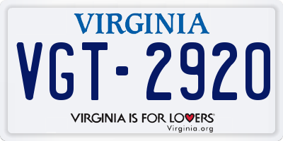 VA license plate VGT2920