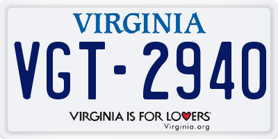 VA license plate VGT2940
