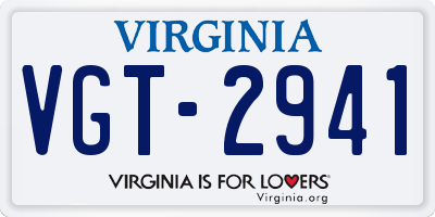 VA license plate VGT2941