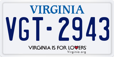 VA license plate VGT2943