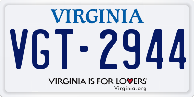 VA license plate VGT2944