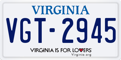 VA license plate VGT2945