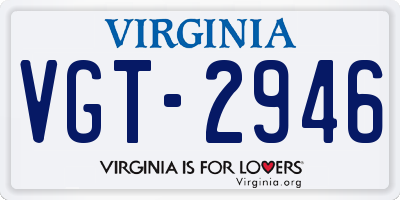 VA license plate VGT2946