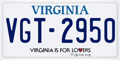 VA license plate VGT2950