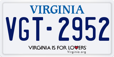 VA license plate VGT2952