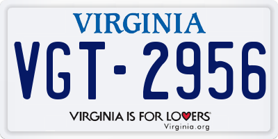 VA license plate VGT2956