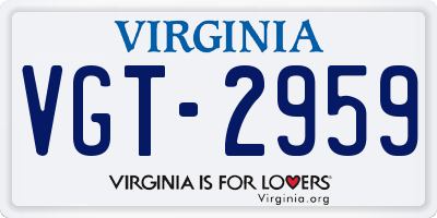 VA license plate VGT2959